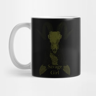 ASCii Savage Girl w/ text (Yellow) Mug